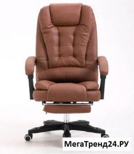Купить Кресло для руководителя MegaTrend массажное 707F с подножкой коричневый в Саранске за 13400 руб