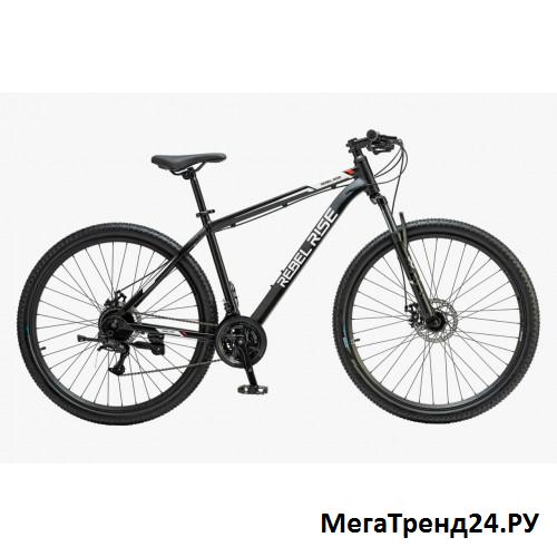 26" Велосипед REBEL RISE 004, 17 рама алюминий, 21ск., вилка амортиз., сталь, чёрный